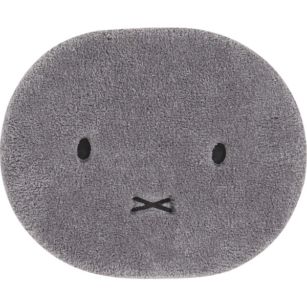 ミッフィー　ふわふわフェイス　アクセントマットグレー