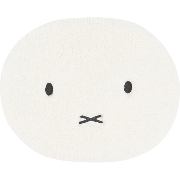 ミッフィー　ふわふわフェイス　アクセントマットアイボリー