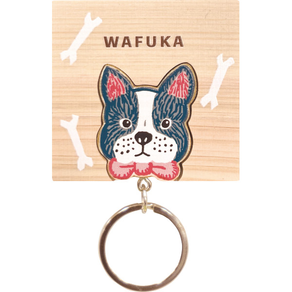 ＷＡＦＵＫＡ　Ｈｉｎｏｋｉ　ｋｅｙｒｉｎｇ（ひのきキーリング）フレンチブルドッグ