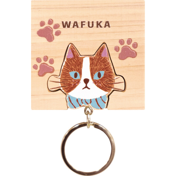 ＷＡＦＵＫＡ　Ｈｉｎｏｋｉ　ｋｅｙｒｉｎｇ（ひのきキーリング）ねこ