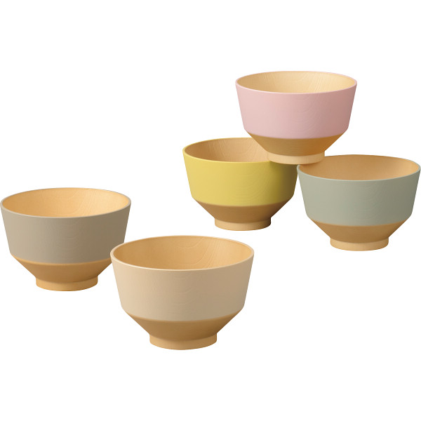 日々色　抗菌汁椀　５客セット