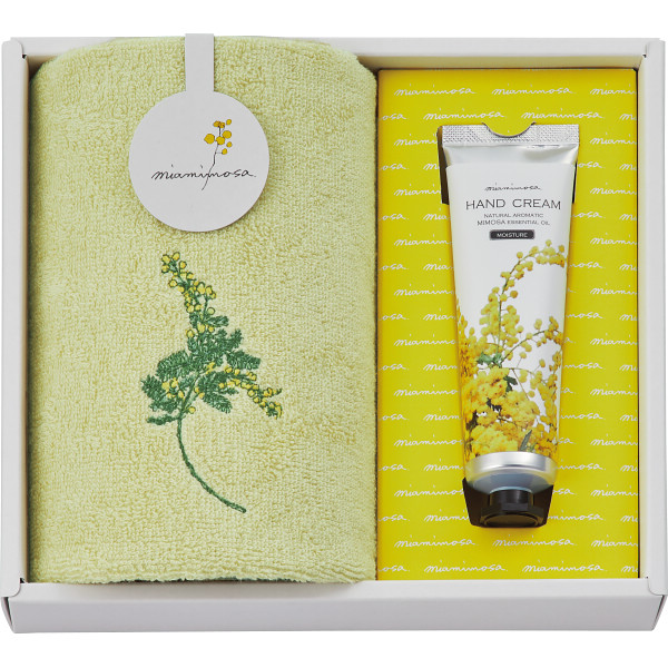 ミアミモザ　今治ハンドタオル＆ハンドクリームクリーム