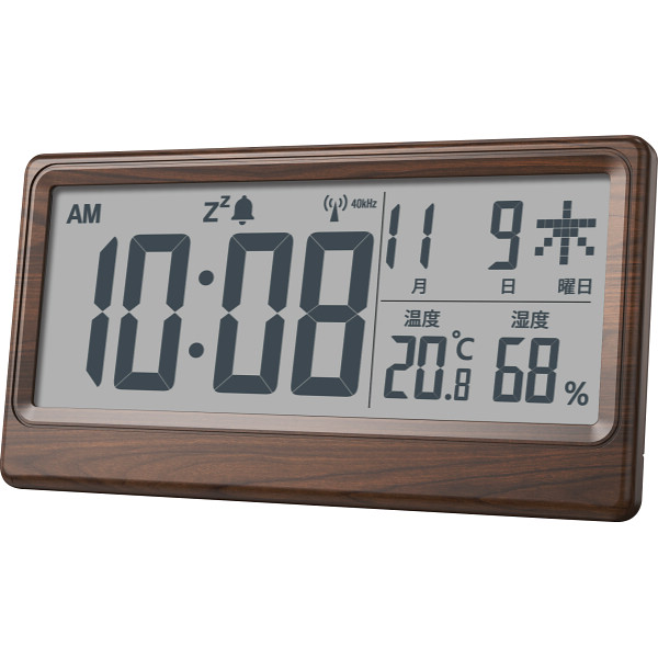 アデッソ　温湿度表示付き電波時計