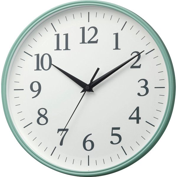 リズム　クオーツ掛時計青（白）