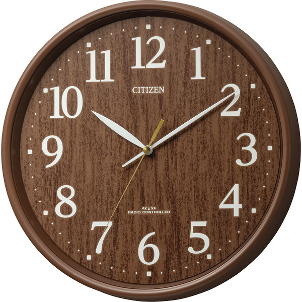 シチズン　木目調電波掛時計茶色