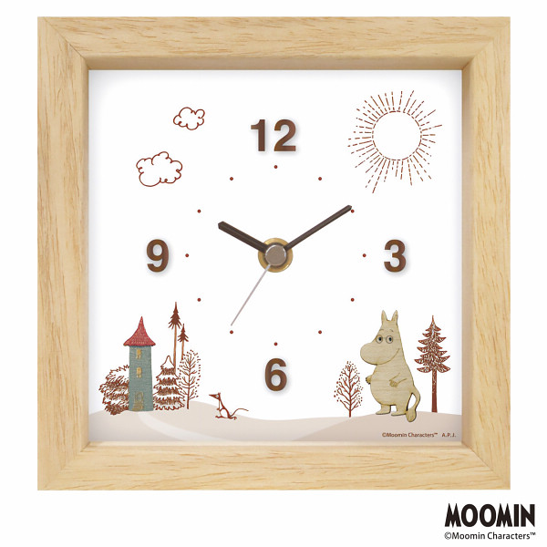 ムーミン　ウッドパーツクロック卓上ナチュラル