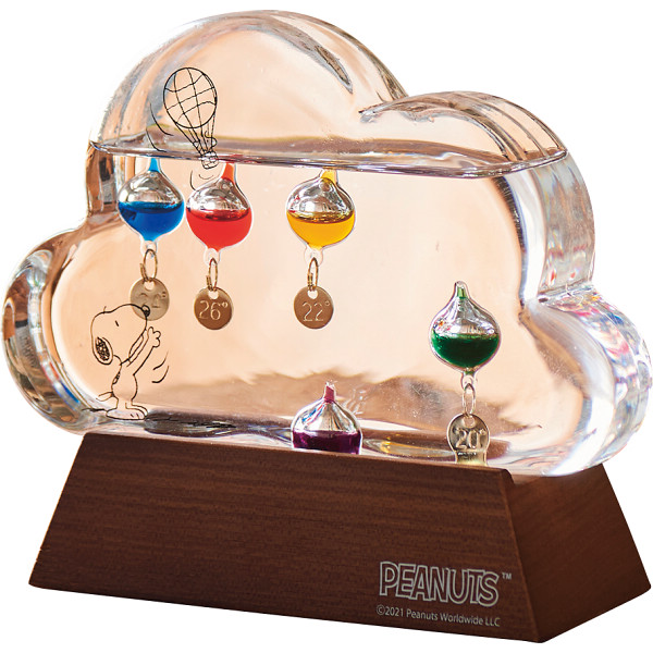 スヌーピー　ガラスフロート温度計クラウド