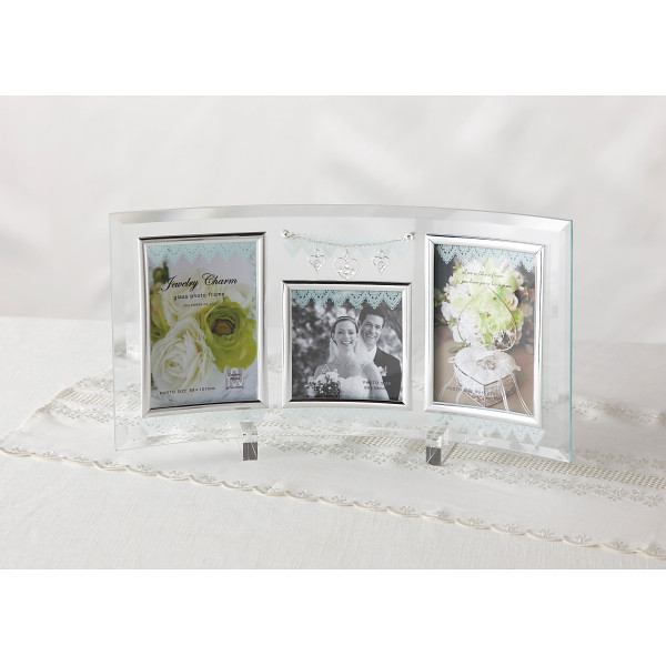 ジュエリーチャーム ガラスフォトフレーム ３窓