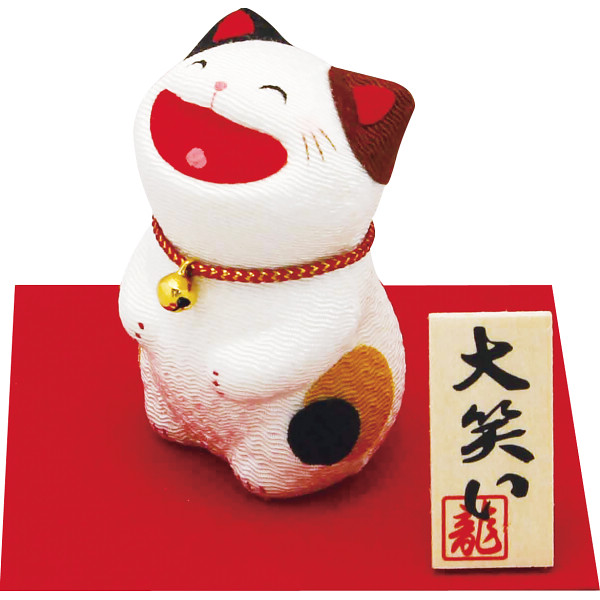 リュウコドウ　ちりめん大笑い猫　三毛