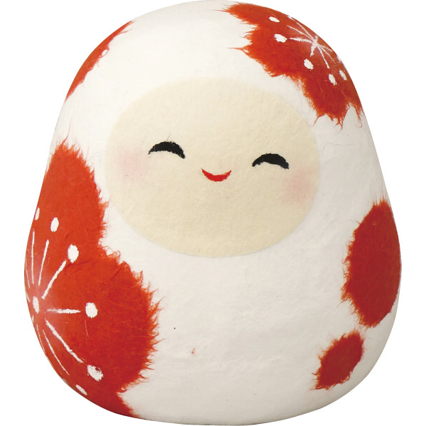 リュウコドウ　ちぎり和紙花笑みだるま白