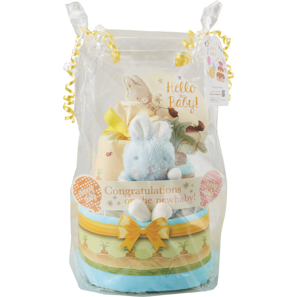 バニーズバイザベイおむつケーキ２段ブルー