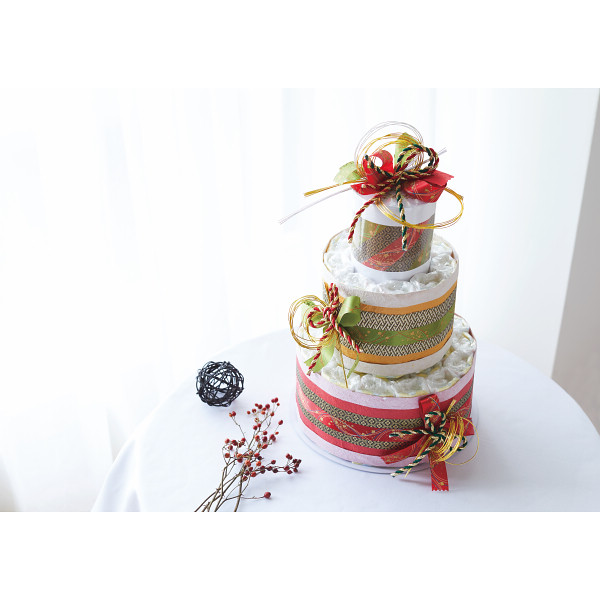 おむつｄｅケーキ 和柄 水引 ２段