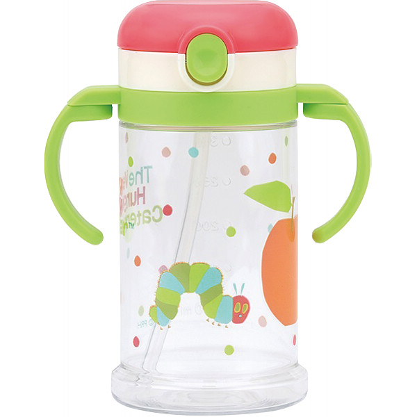 折りたたみ式両手ハンドル＆ショルダーベルト付ストローマグはらぺこあおむし