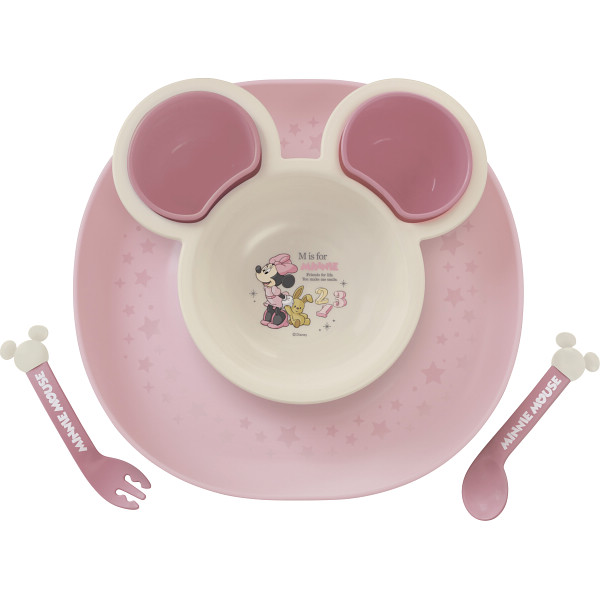 食べこぼしキャッチプレートミニー×ピンク