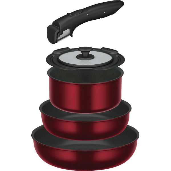 サーモス　取っ手のとれるフライパン５点セットディープレッド