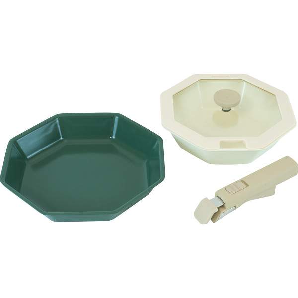 オクティナ　ＩＨ対応着脱ハンドルセラミック八角パン２点セット