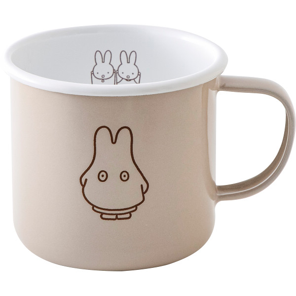 富士ホーロー　ミッフィーパステルマグ（８ｃｍ）グレージュ