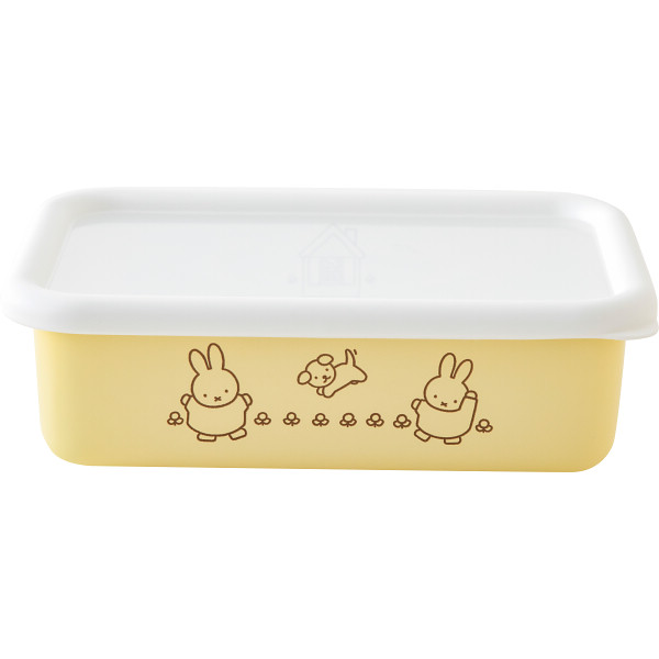 富士ホーロー　ミッフィーパステル　浅型角容器Ｍイエロー