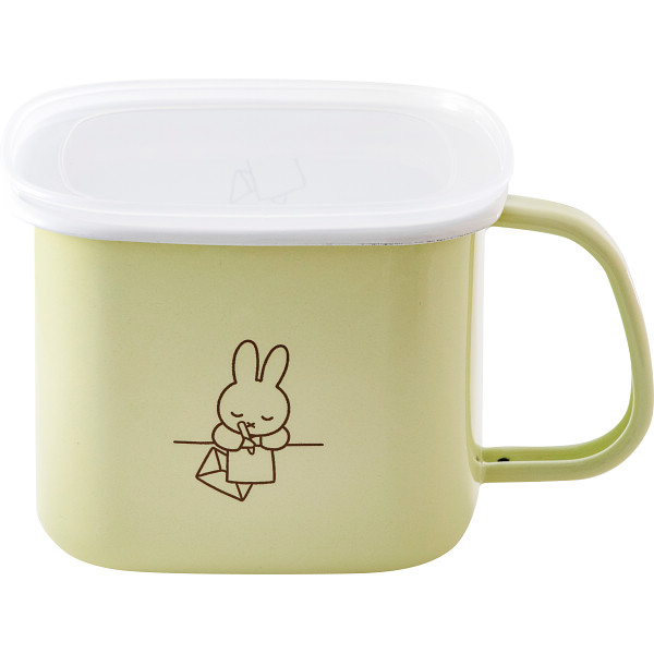 富士ホーロー　ミッフィーパステル　角型みそポットペールグリーン