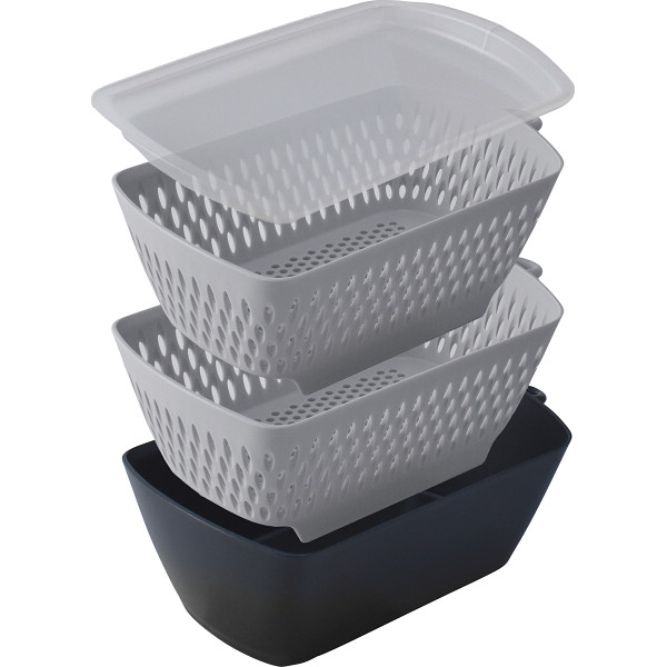 角型チリトリザルボウル　フタ付　４点セット