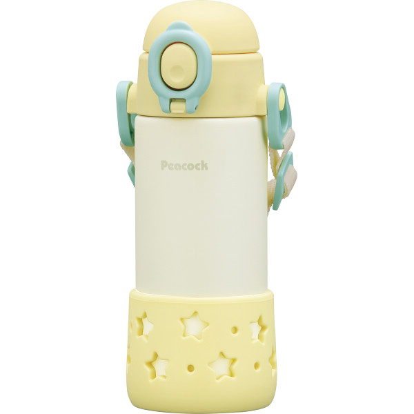 ピーコック　ベルト付きベビーストローマグイエロー