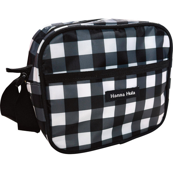 ハンナフラ　キッズ　ショルダーバッグギンガムブラック