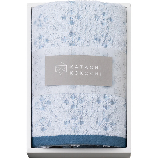 カタチココチ　フェイスタオルブルー