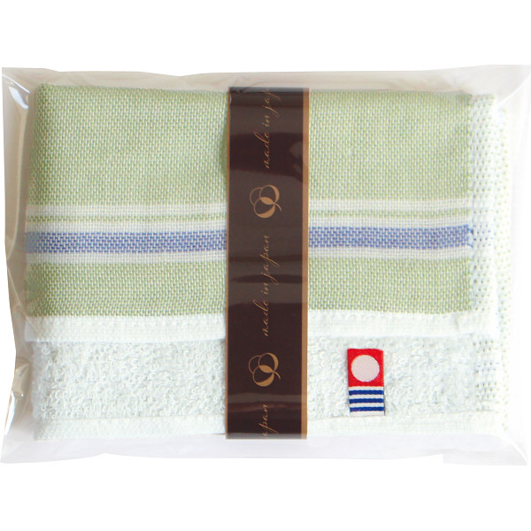 今治　パイル＆ガーゼハンカチ（袋入）グリーン