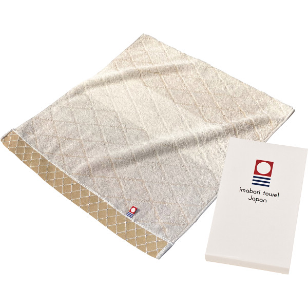 和布小紋（モダン）　フェイスタオルベージュ