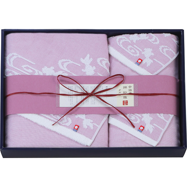 今治綿紗織　バス・フェイス・ウォッシュタオルセットピンク