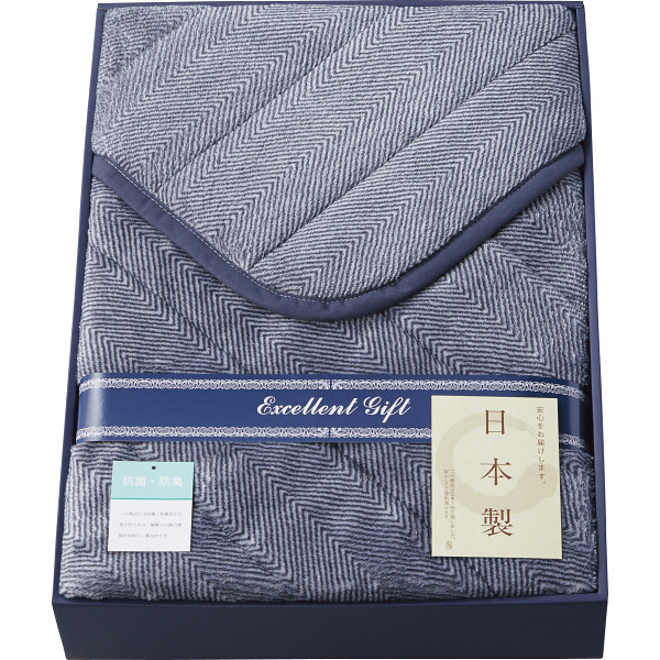 日本製抗菌防臭加工あったか敷パットブルー