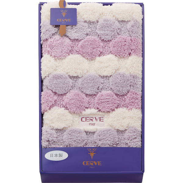 チェルベ　ドット大判バスマットパープル