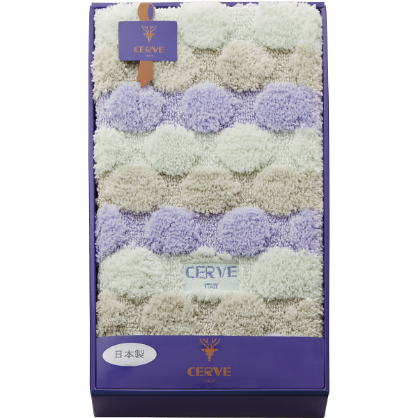 チェルベ　ドット大判バスマットブルー