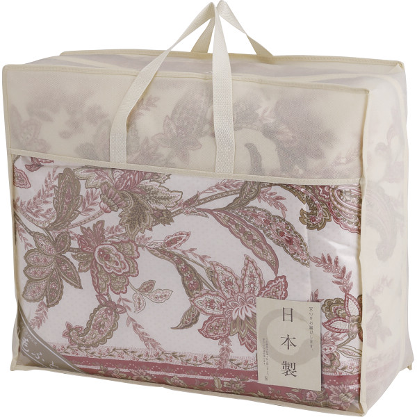 日本製　ダウン８５％入羽毛合掛けふとんピンク